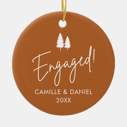 婚約クリスマスフォトオーナメント セラミックオーナメント (正面)