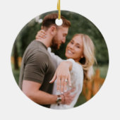 婚約クリスマスフォトオーナメント セラミックオーナメント (裏面)