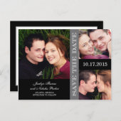 婚約コラージュセーブ・ザ・デート案内 案内ポストカード (正面/裏面)