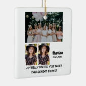 婚約シャワカスタムー3フォトコラージュ セラミックオーナメント (右)