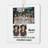 婚約シャワカスタムー3フォトコラージュ セラミックオーナメント (左)