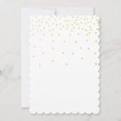 婚約シャワーホワイト&金ゴールド紙吹雪招待状 招待状 (裏面)