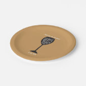 婚約シャワーワイングラス任意の色のプレート ペーパープレート (アングル)