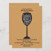 婚約シャワーワイングラス任意の色の招待状 招待状 (正面/裏面)
