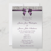 婚約シルバーシークインズバイオレットボウ 招待状 (裏面)