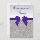 婚約シルバーシークインズ深いパ王室のープルボウ 招待状 (正面)