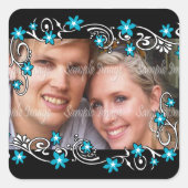 婚約シール写真のパーソナライズ スクエアシール (正面)