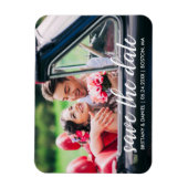 婚約スモダンクリプト日付の写真の保存 マグネット (縦)