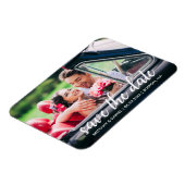 婚約スモダンクリプト日付の写真の保存 マグネット (左側)