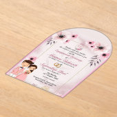 婚約セレモニー招待状 – ムトゥシ&スプロード アクリル招待状 (レイダウン)