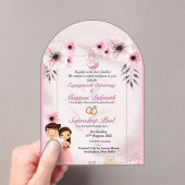 婚約セレモニー招待状 – ムトゥシ&スプロード アクリル招待状 (インサイチュ (ポータブル))