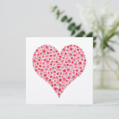 婚約ツーバラハートメタルピンク招待状 招待状 (スタンド正面)