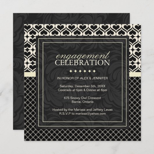 婚約ディナー招待状 招待状 (正面/裏面)