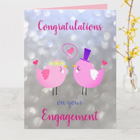 婚約デザイン カード (黄色い花)