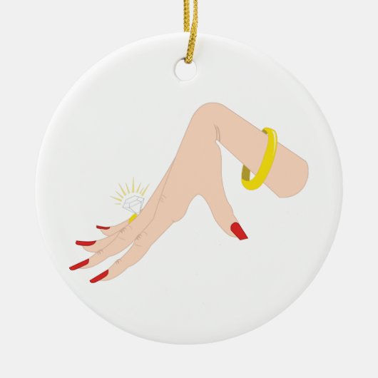 婚約ハンドリングや輪 セラミックオーナメント (正面)