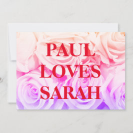 婚約バラピンクの花ブーケ、背景 シーズンカード