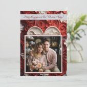 婚約バレンタインデイロヴェコアパーソナライズされた3 カード (スタンド正面)