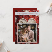 婚約バレンタインデイロヴェコアパーソナライズされた3 カード (正面/裏面インサイチュ)
