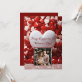 婚約バレンタインデイロヴェコアパーソナライズされた カード (正面/裏面インサイチュ)