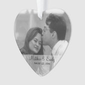 婚約パーソナライズされたま結婚たはフォトオーナメント オーナメント (正面)