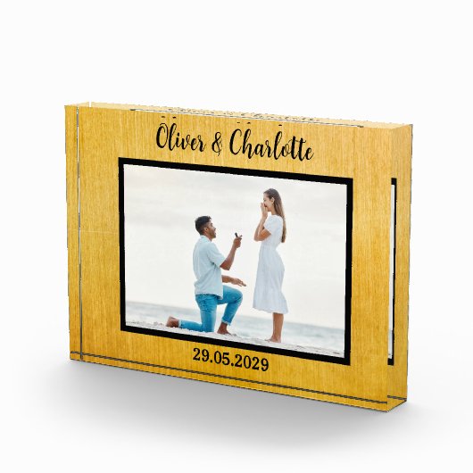 婚約パーソナライズされたカップルの結婚の提案 フォトブロック (右)