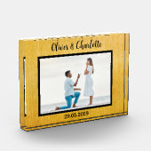 婚約パーソナライズされたカップルの結婚の提案 フォトブロック (左)