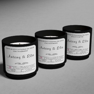 婚約パーソナライズされたキャンドルギフト スクエアシール