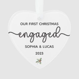 婚約パーソナライズされたクリスマスキープサケ オーナメント