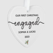 婚約パーソナライズされたクリスマスキープサケ オーナメント (正面)