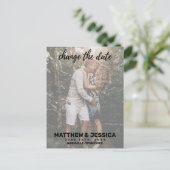 婚約パーソナライズされた写真の日付変更 案内ポストカード (スタンド正面)