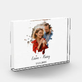 婚約パーソナライズされた周年記念フレ結婚ーム フォトブロック (左)