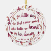 婚約パーソナライズされた記念 |水彩 セラミックオーナメント (正面)