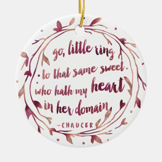 婚約パーソナライズされた記念 |水彩 セラミックオーナメント (正面)