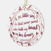 婚約パーソナライズされた記念 |水彩 セラミックオーナメント (左)