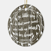 婚約パーソナライズされた記念 |素朴ヴィンテージ セラミックオーナメント (左)