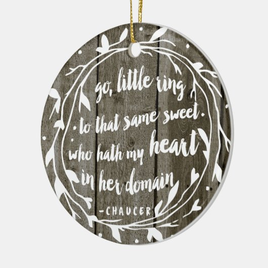 婚約パーソナライズされた記念 |素朴ヴィンテージ セラミックオーナメント (左)