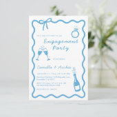 婚約パーティお洒落手書き招待状 招待状 (スタンド正面)