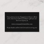 婚約パーティお祝い泡状ギフトレジストリ エンクロージャーカード (裏面)