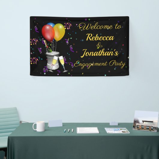 婚約パーティお祝い 横断幕 (トレードショー)