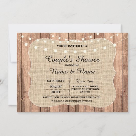 婚約パーティのカップルのシャワーの黒板の招待 招待状 (正面)