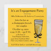 婚約パーティのシャンペンのトースト 招待状 (正面/裏面)