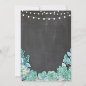 婚約パーティのチョークのシャワーのSucculentsの招待 招待状 (裏面)