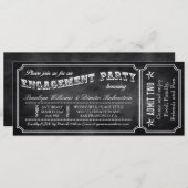 婚約パーティのヴィンテージのチケットの招待状 招待状 (正面/裏面)