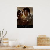 婚約パーティの写真婚約した歓迎のサイン ポスター (キッチン)