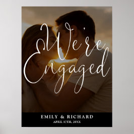 婚約パーティの写真婚約した歓迎のサイン ポスター