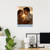 婚約パーティの写真婚約した歓迎のサイン ポスター (ホームオフィス)