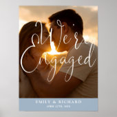 婚約パーティの写真婚約した歓迎のサイン ポスター (正面)