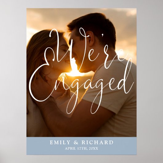 婚約パーティの写真婚約した歓迎のサイン ポスター (正面)