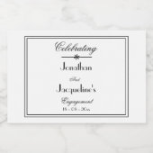 婚約パーティの好意ネームスクリプトかわいいミニ スパークリングワインラベル (シングルラベル)