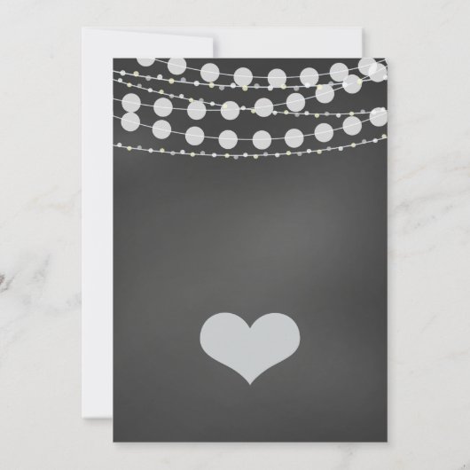 婚約パーティの招待状の黒板の結婚式 招待状 (裏面)